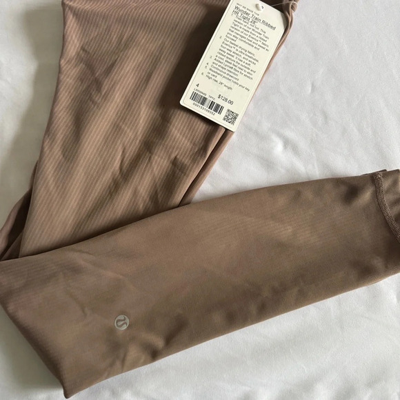 🆕🤎 Lululemon Wunder Train High Rise Ribbed Tight 28” - Taupetastic - Picture 4 of 9